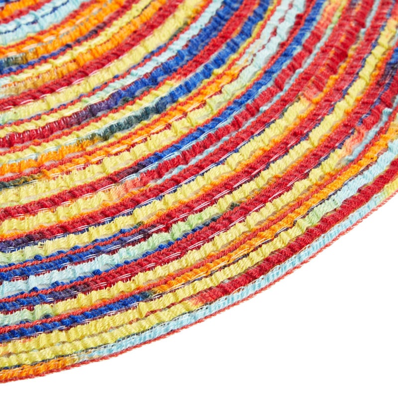 Okuna Outpost Braided Round Placemat Set - Vibrant Accent & Colorful Placemats - Surface Protection & Set of 8 - Indoor & Outdoor & Round Place Mats - 15 in, 8-Pack, Multicolor, Cotton - Image 4
